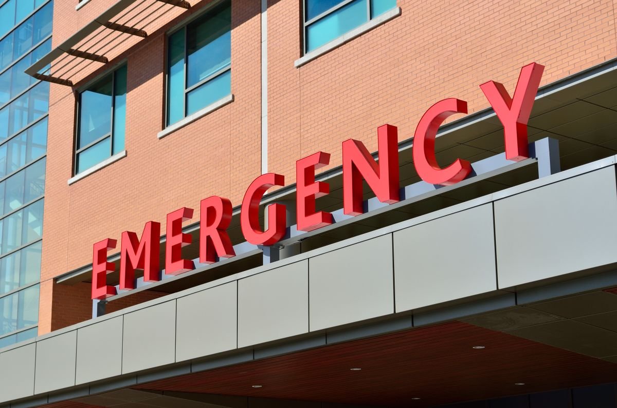 Hospital emergency entrance representing healthcare supply needs